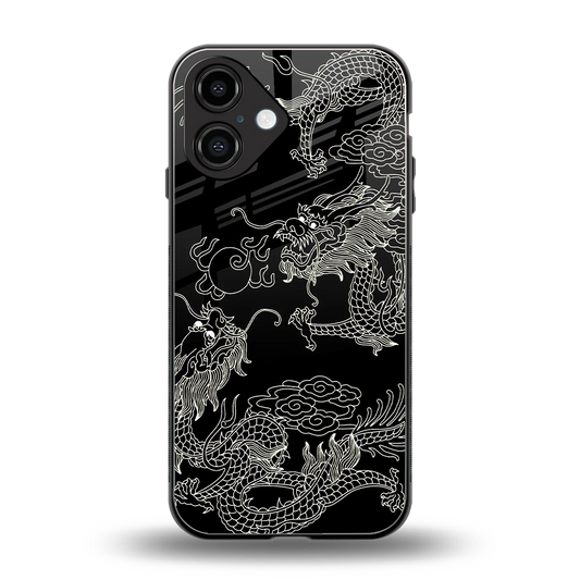 Dragons Black back phone cover | glass case for iphone 16