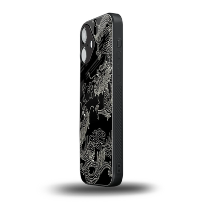 Dragons Black iPhone 16 mobile cover | shockproof glass phone case
