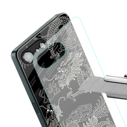 Dragons Black stylish phone case for iphone 16e | glossy glass and slim fit