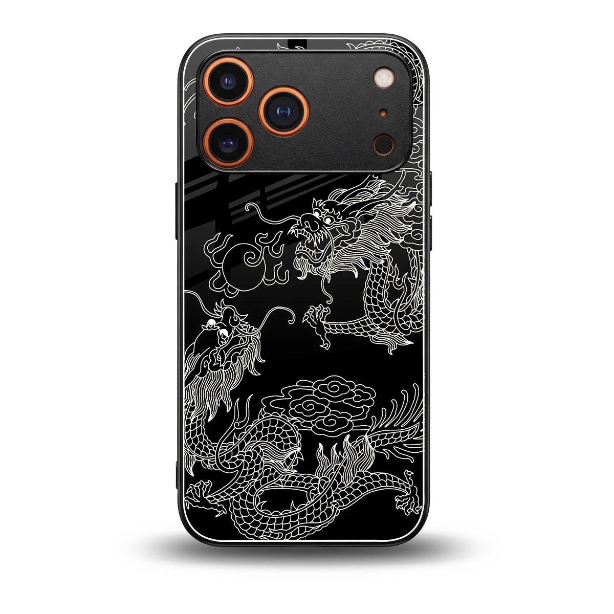 Dragons Black back phone cover | glass case for iphone 17 pro