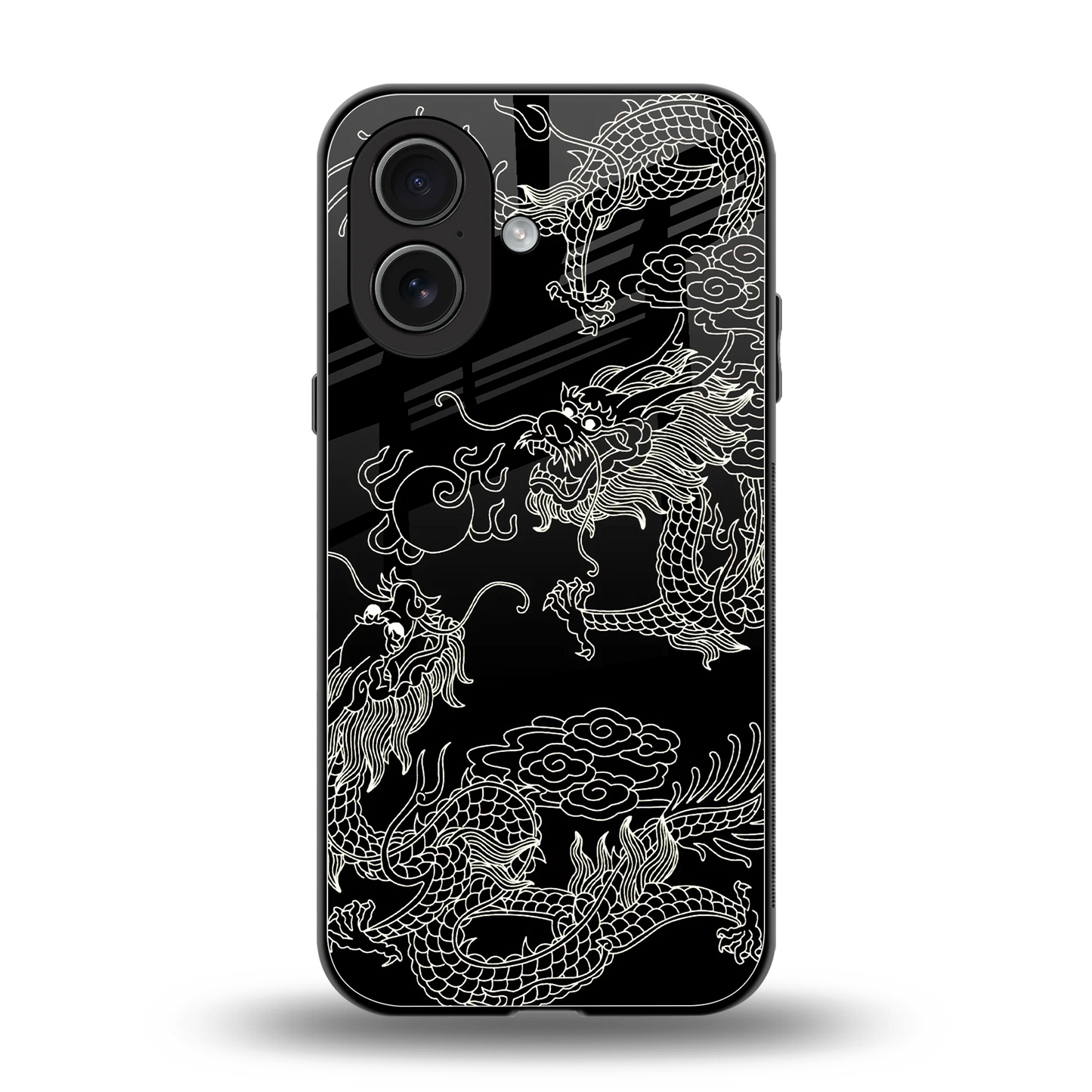Dragons Black back phone cover | glass case for iphone 17