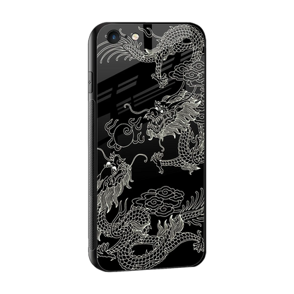 Dragons Black sleek iphone 6 cover with tempered glass back and TPU edges