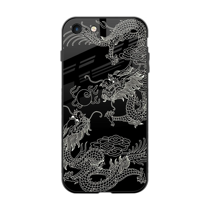 Dragons Black back phone cover | glass case for iphone 7