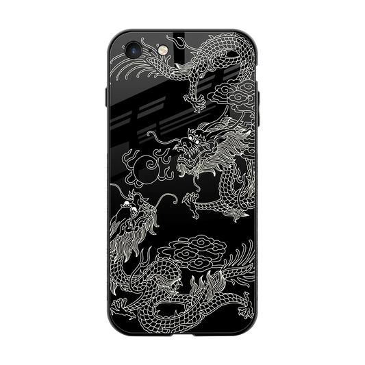Dragons Black back phone cover | glass case for iphone 7