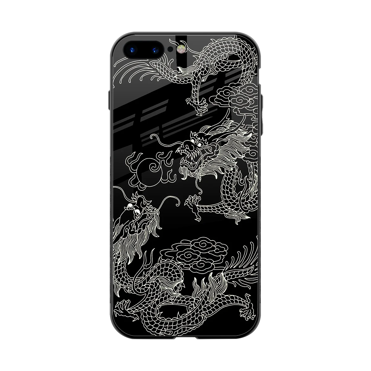 Dragons Black back phone cover | glass case for iphone 7 plus