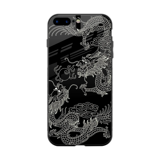 Dragons Black back phone cover | glass case for iphone 7 plus