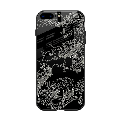 Dragons Black back phone cover | glass case for iphone 8 plus