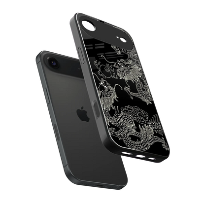 Dragons Black sleek iphone air cover with tempered glass back and TPU edges