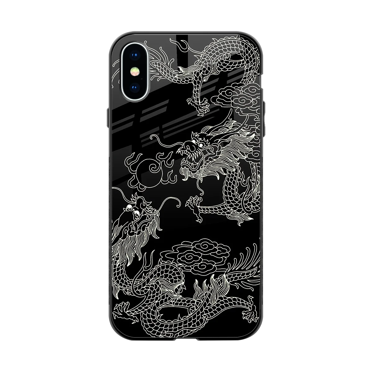 Dragons Black back phone cover | glass case for iphone xs