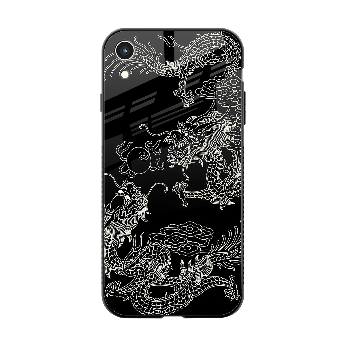 Dragons Black back phone cover | glass case for iphone xr