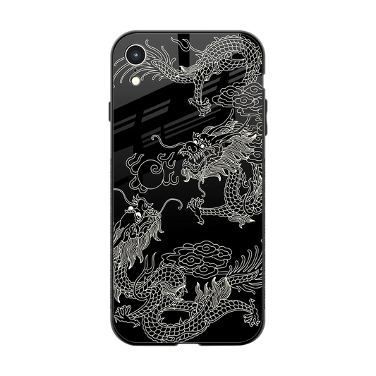 Dragons Black back phone cover | glass case for iphone xr