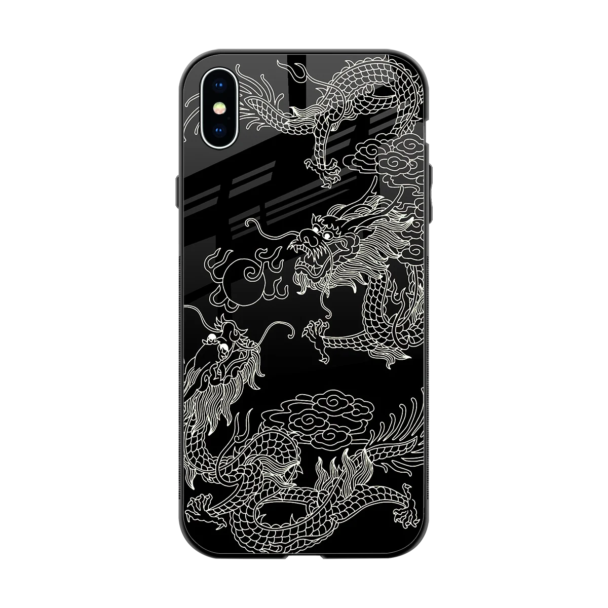 Dragons Black back phone cover | glass case for iphone xs max