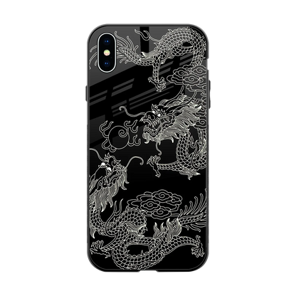 Dragons Black back phone cover | glass case for iphone xs max