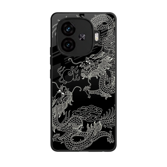 Dragons Black back phone cover | glass case for iqoo neo 10r 5g