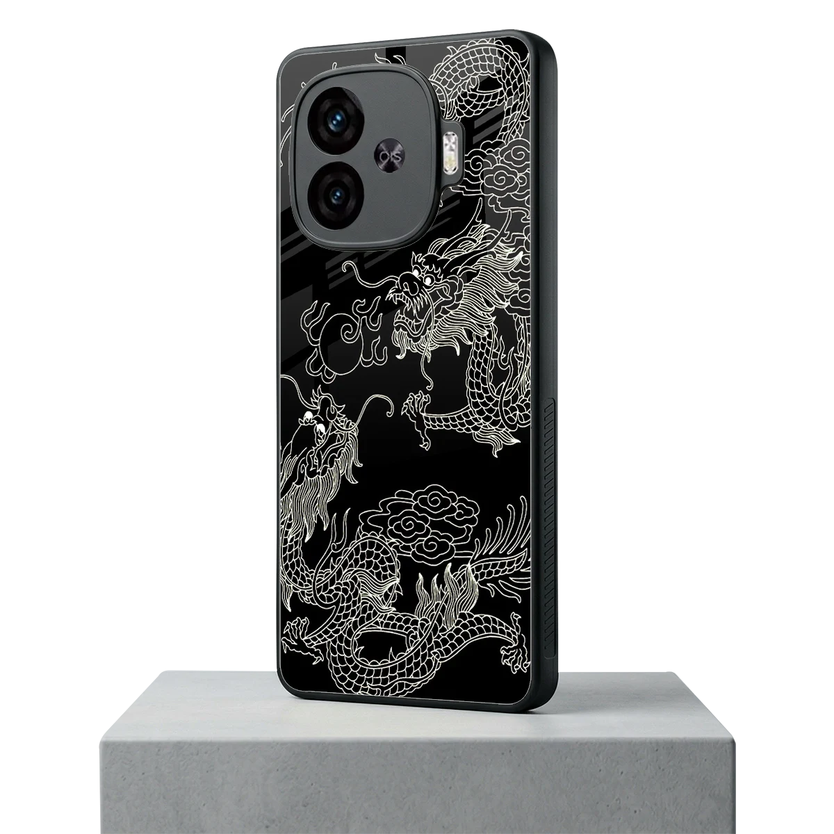 Dragons Black iqoo neo 10r 5g mobile cover | shockproof glass phone case