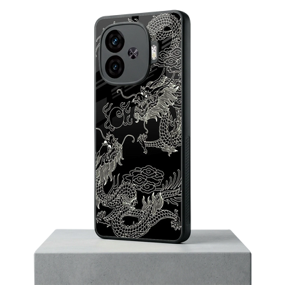 Dragons Black iqoo neo 10r 5g mobile cover | shockproof glass phone case