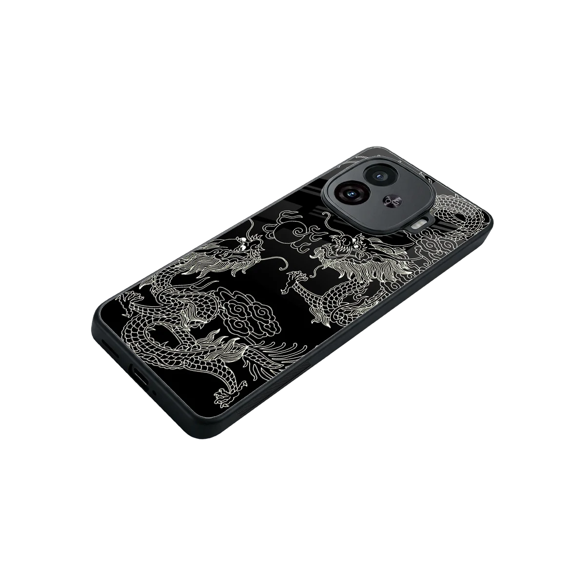 Dragons Black stylish phone case for iqoo neo 10r 5g | glossy glass and slim fit