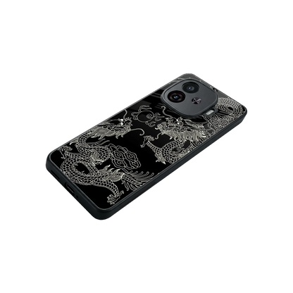 Dragons Black stylish phone case for iqoo neo 10r 5g | glossy glass and slim fit