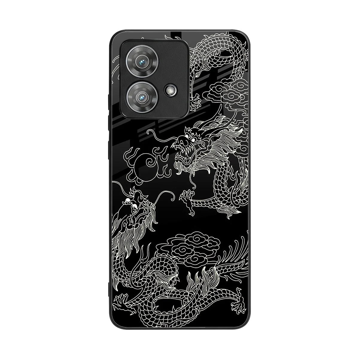 Dragons Black back phone cover | glass case for motorola edge 40 neo 5g