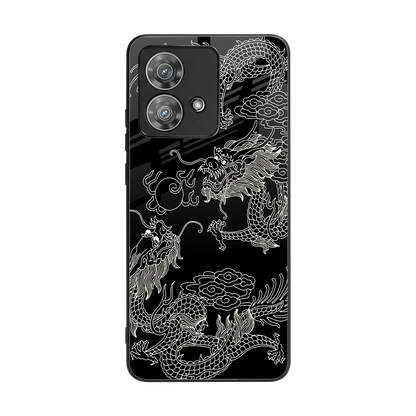 Dragons Black back phone cover | glass case for motorola edge 40 neo 5g