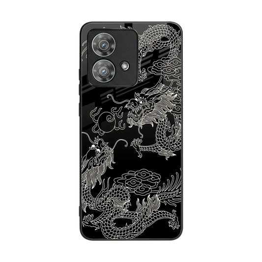Dragons Black back phone cover | glass case for motorola edge 40 neo 5g