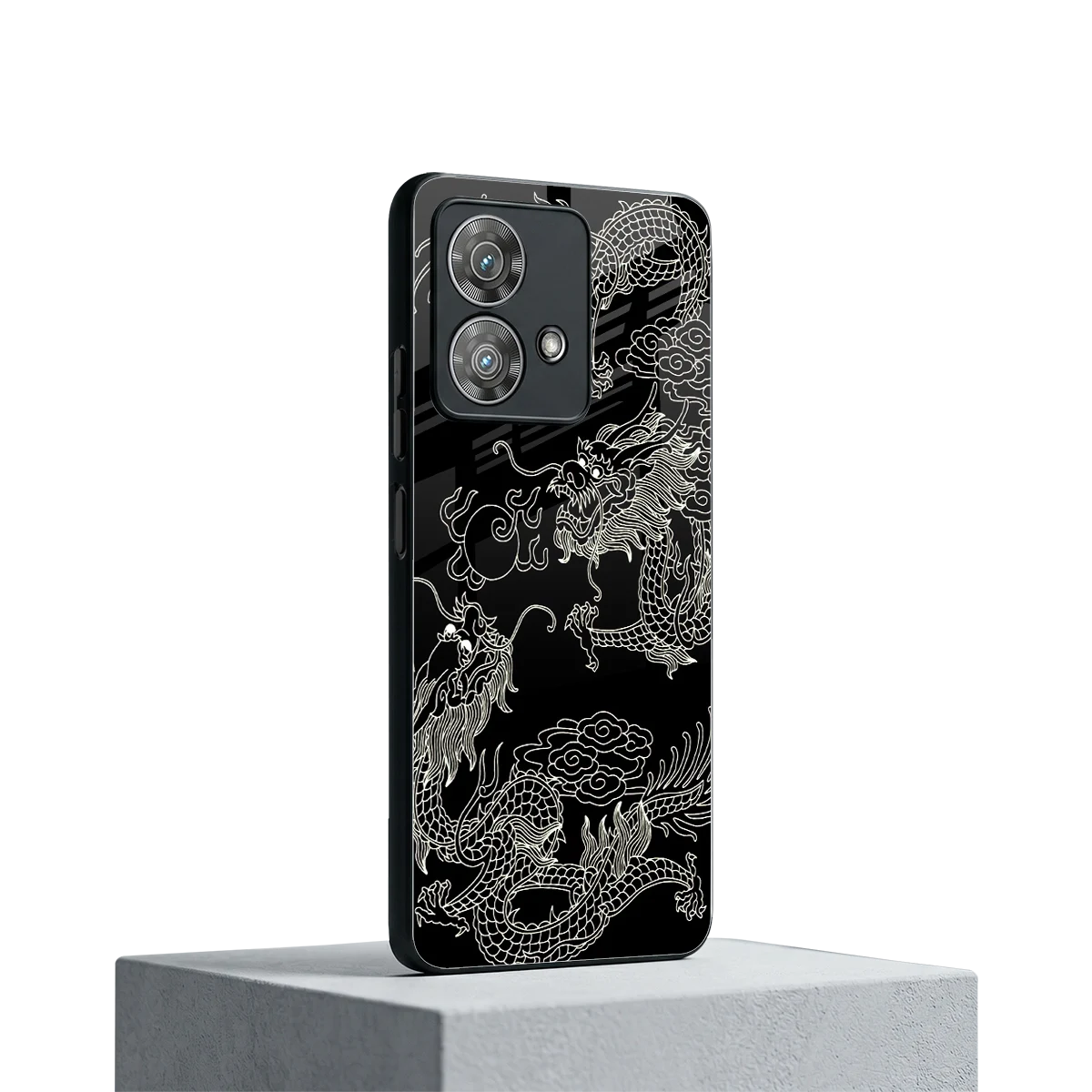Dragons Black motorola edge 40 neo 5g mobile cover | shockproof glass phone case