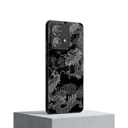 Dragons Black motorola edge 40 neo 5g mobile cover | shockproof glass phone case