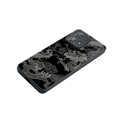 Dragons Black stylish phone case for motorola edge 40 neo 5g | glossy glass and slim fit