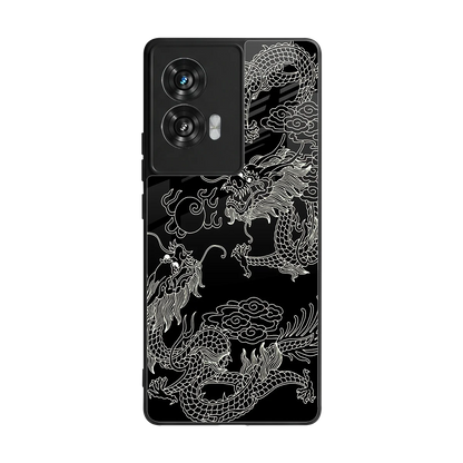 Dragons Black back phone cover | glass case for motorola edge 50 fusion