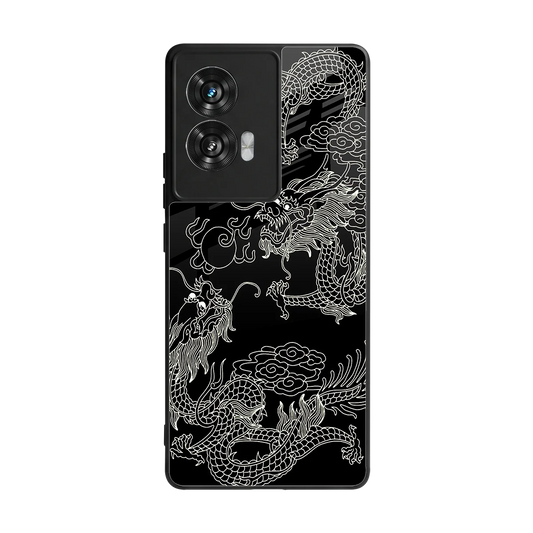 Dragons Black back phone cover | glass case for motorola edge 50 fusion
