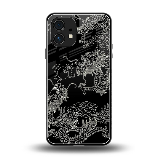 Dragons Black back phone cover | glass case for nothing phone 1