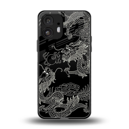 Dragons Black back phone cover | glass case for nothing phone 2
