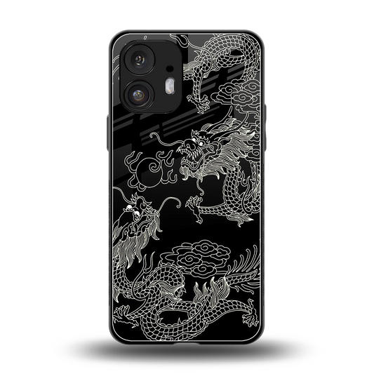 Dragons Black back phone cover | glass case for nothing phone 2