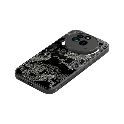 Dragons Black stylish phone case for nothing phone 3a pro | glossy glass and slim fit