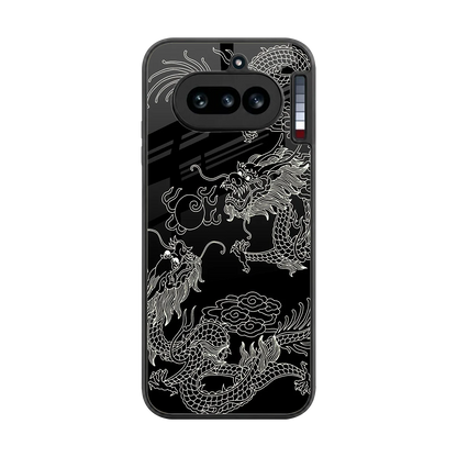 Dragons Black back phone cover | glass case for nothing phone 4a