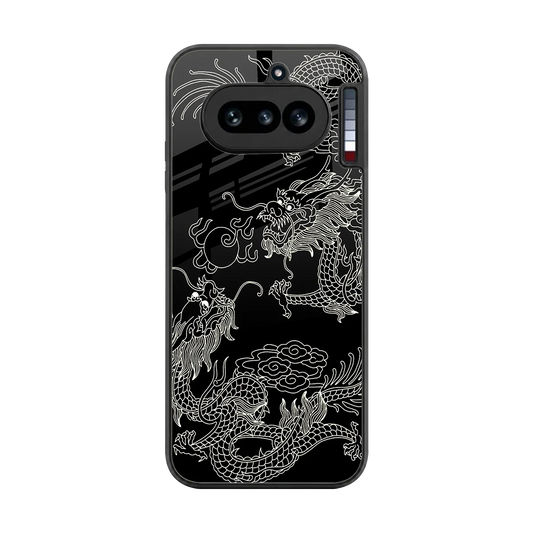 Dragons Black back phone cover | glass case for nothing phone 4a