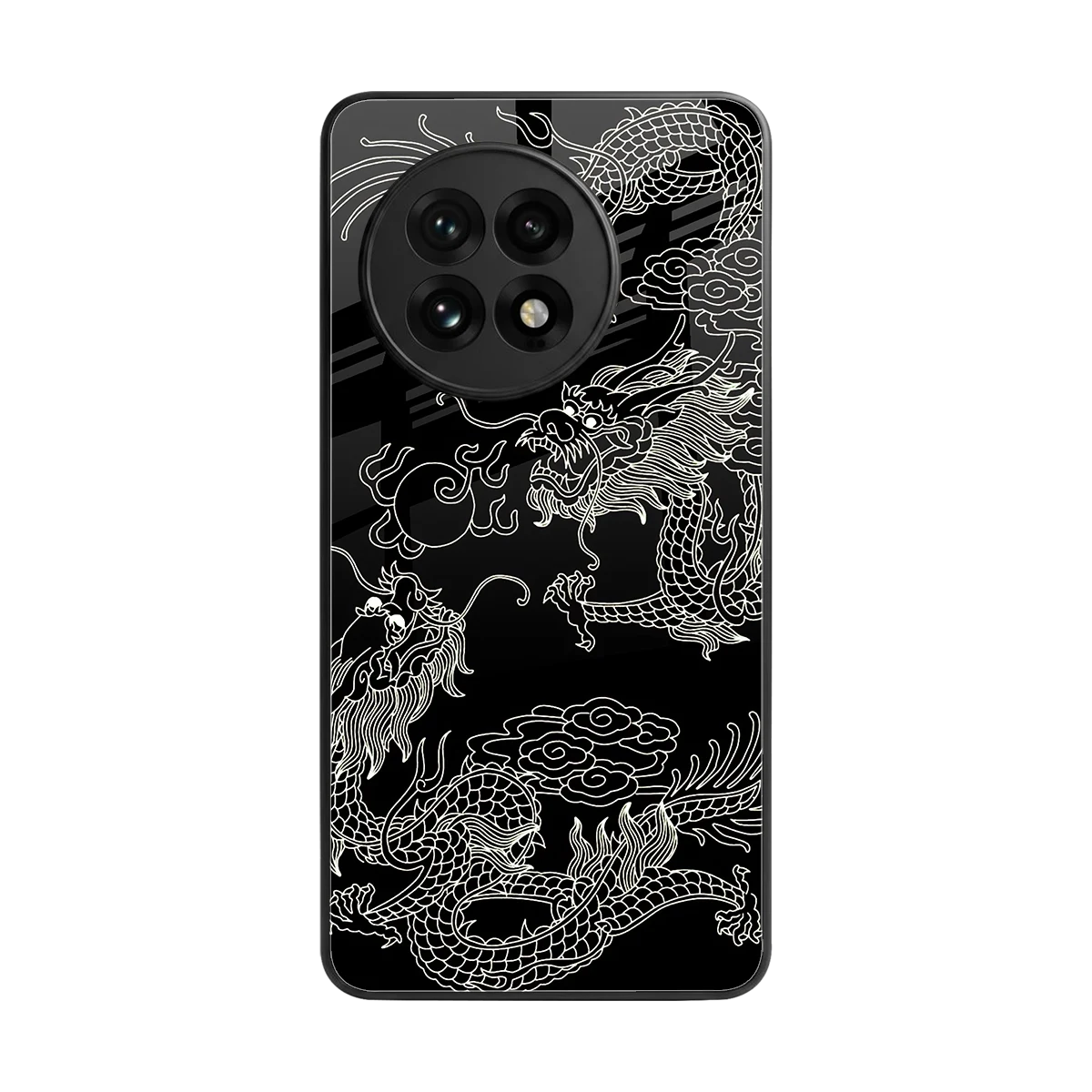 Dragons Black back phone cover | glass case for oneplus 13r