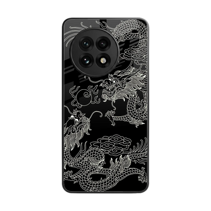 Dragons Black back phone cover | glass case for oneplus 13r