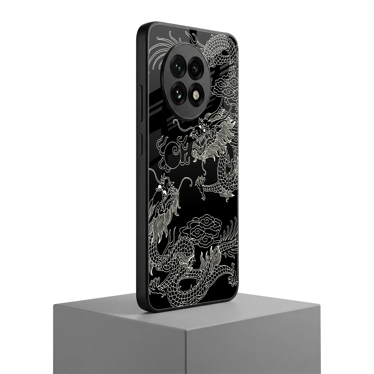 Dragons Black oneplus 13r mobile cover | shockproof glass phone case
