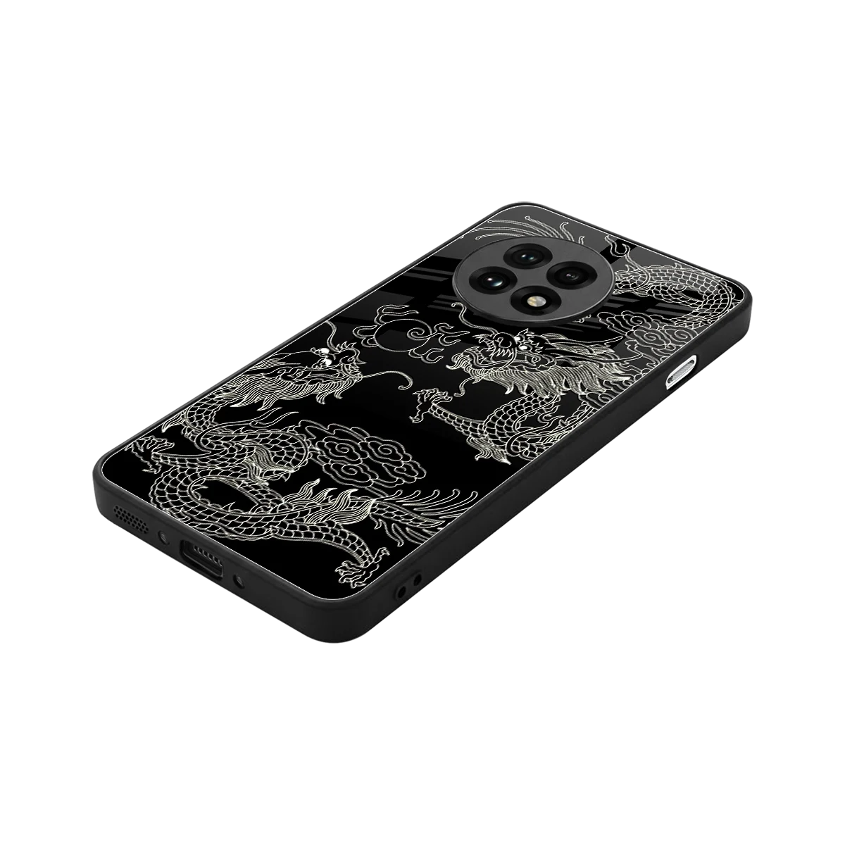 Dragons Black stylish phone case for oneplus 13r | glossy glass and slim fit