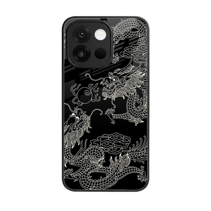 Dragons Black back phone cover | glass case for oneplus 13s