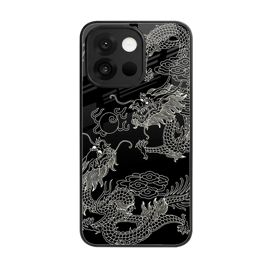 Dragons Black back phone cover | glass case for oneplus 13s