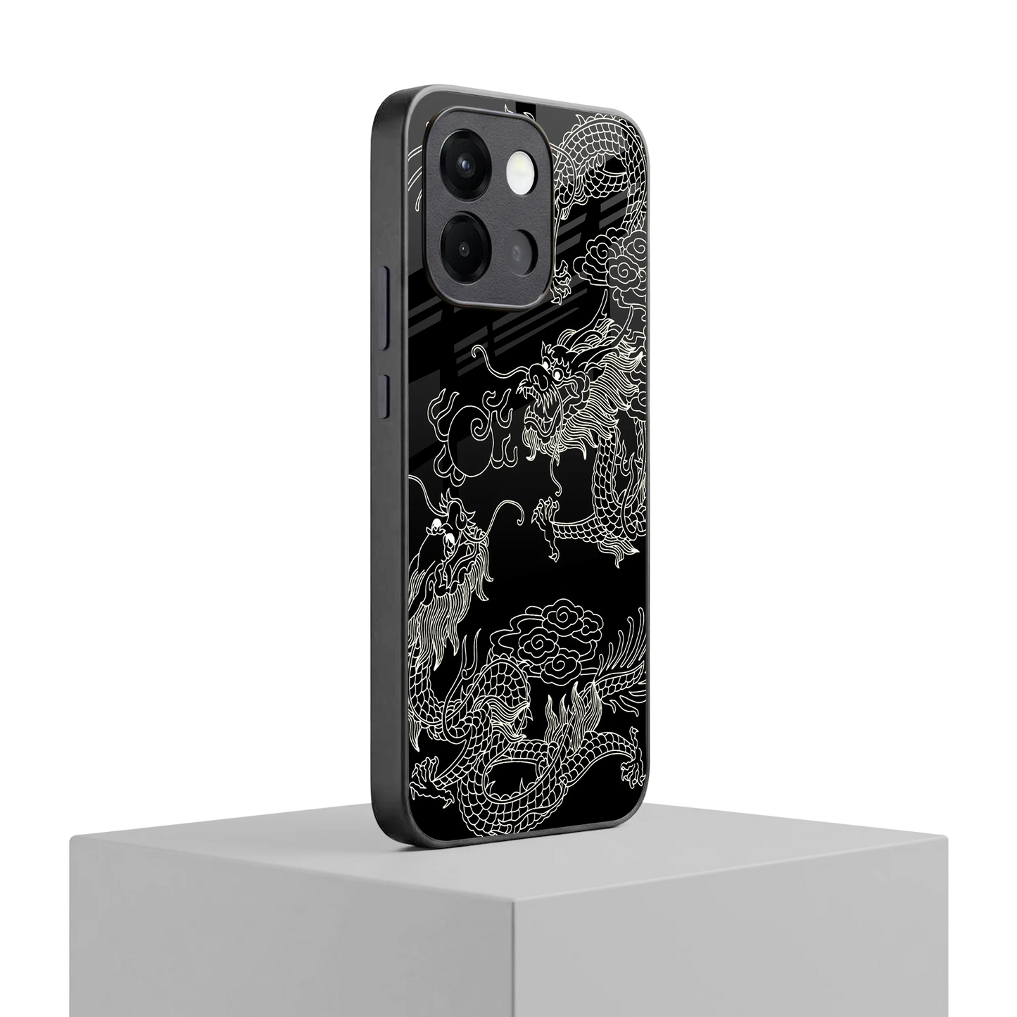 Dragons Black oneplus 13s mobile cover | shockproof glass phone case