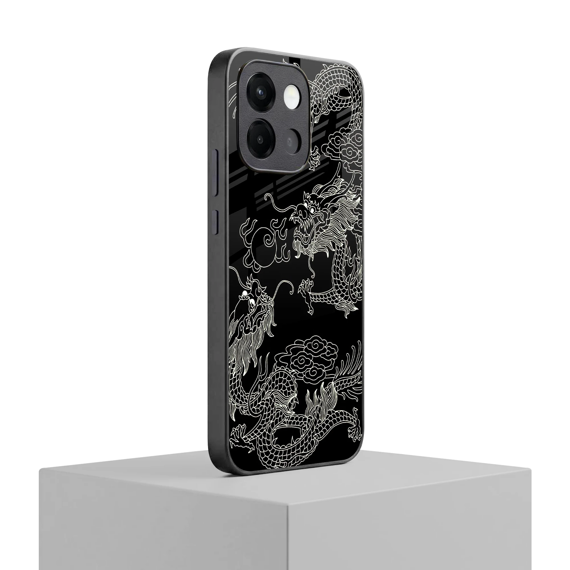 Dragons Black oneplus 13s mobile cover | shockproof glass phone case
