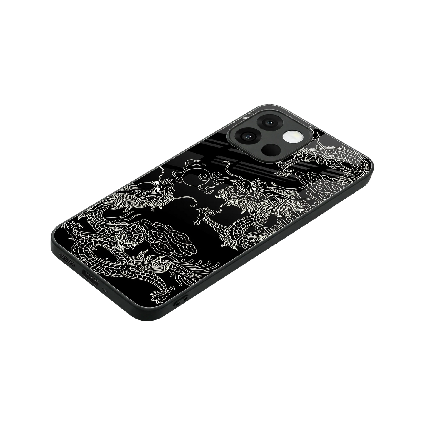 Dragons Black stylish phone case for oneplus 13s | glossy glass and slim fit