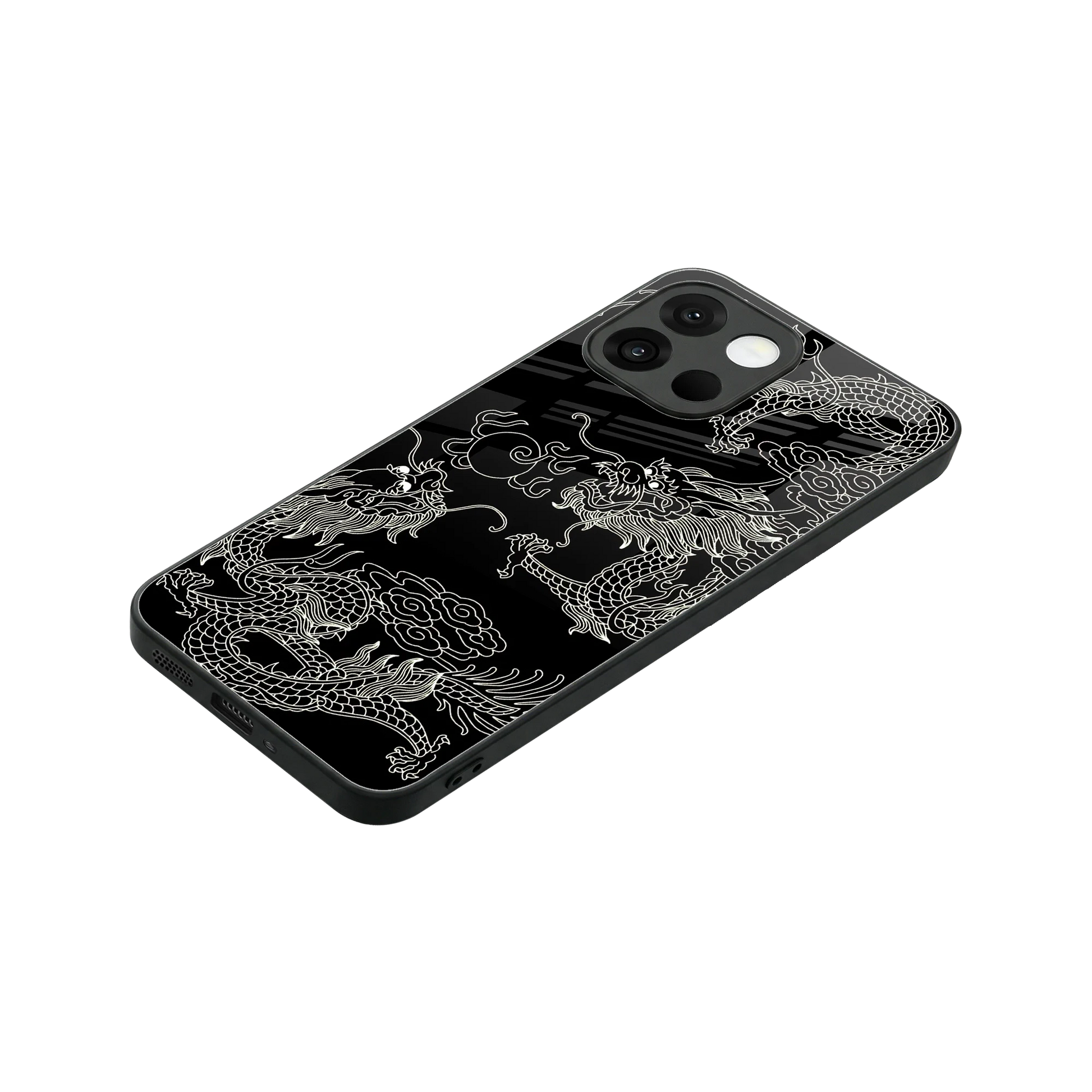 Dragons Black stylish phone case for oneplus 13s | glossy glass and slim fit