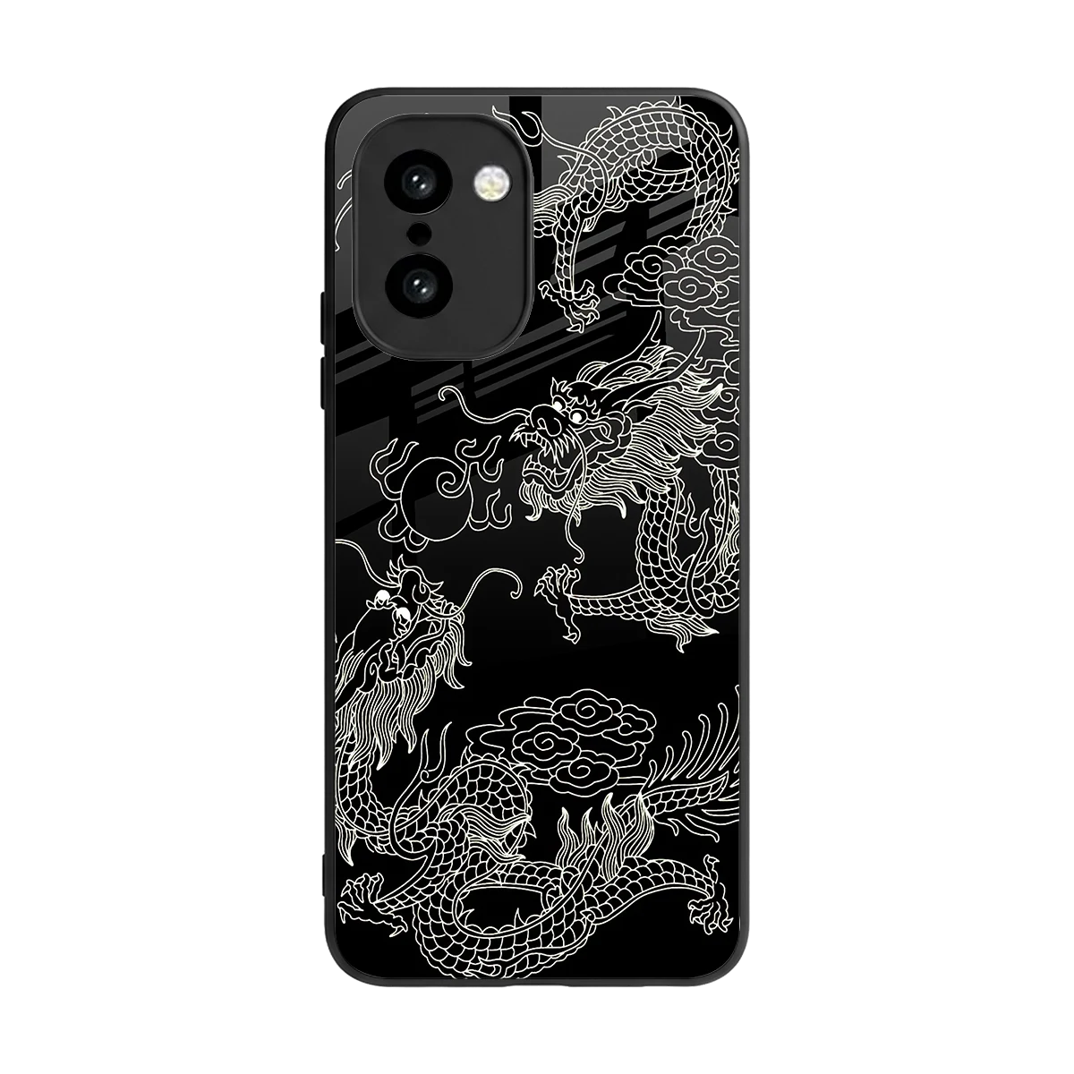 Dragons Black back phone cover | glass case for oneplus 15r