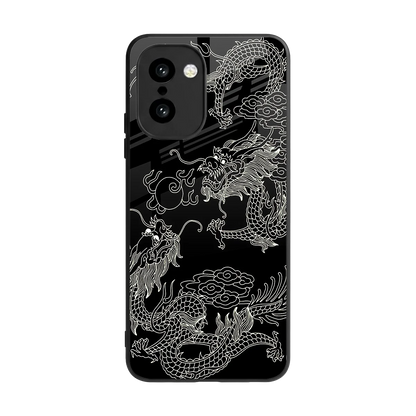 Dragons Black back phone cover | glass case for oneplus 15r