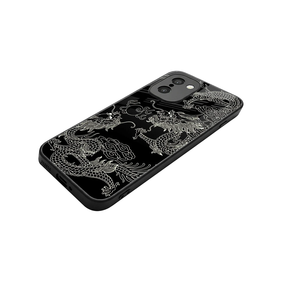 Dragons Black stylish phone case for oneplus 15r | glossy glass and slim fit