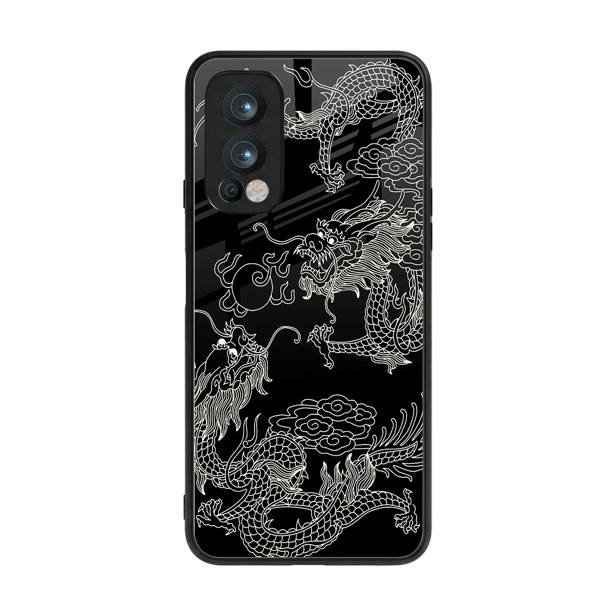 Dragons Black back phone cover | glass case for oneplus nord 2